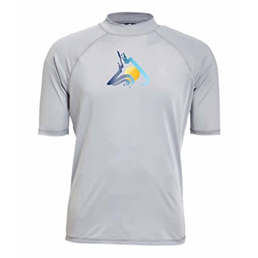 Kanu Surf Men's Mercury UPF 50+ Short Sleeve Sun Protective Rashguard Swim Shirt, Infinite Grey, for $19