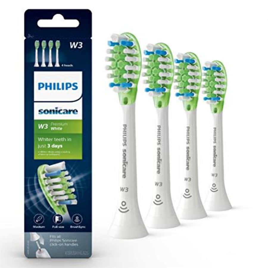 Genuine Philips Sonicare W3 Premium Toothbrush Head, 4 Pack, White, HX9064/65 for $55