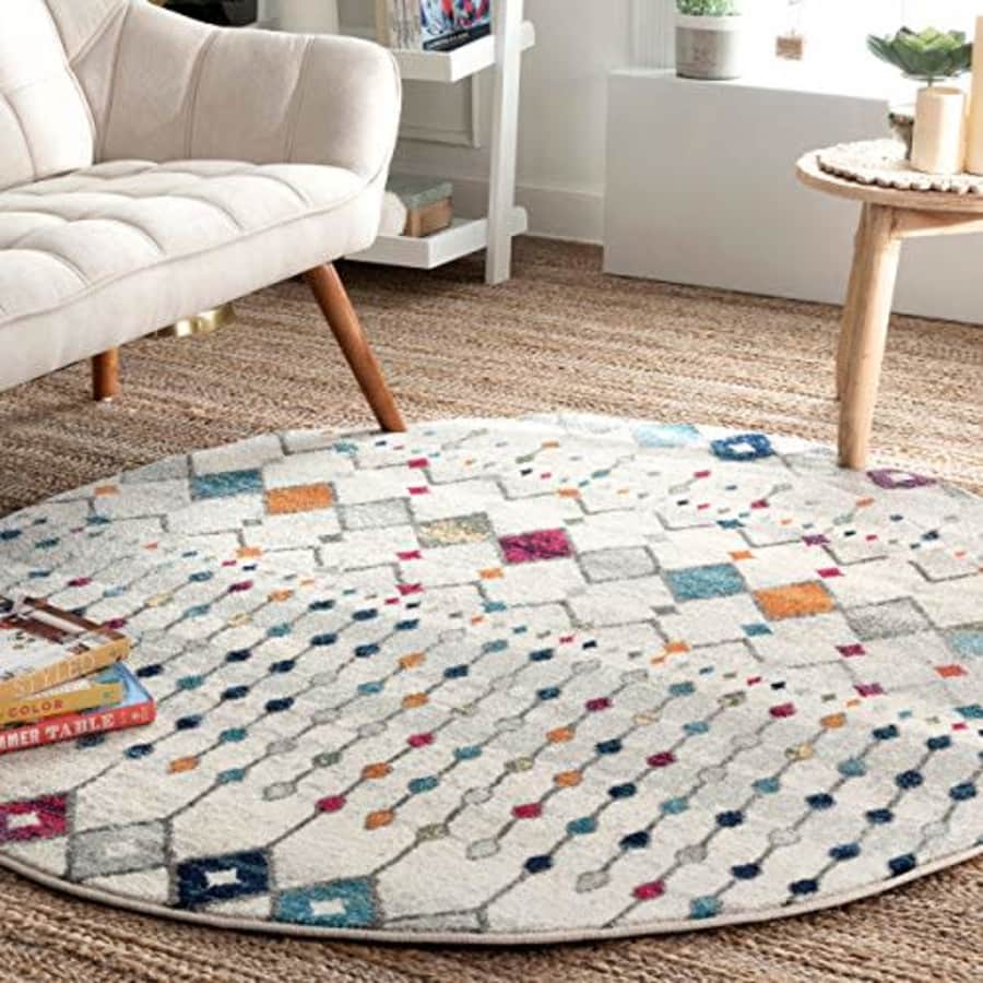 nuLOOM Moroccan Blythe Area Rug, 4 feet Round, Multi for $40