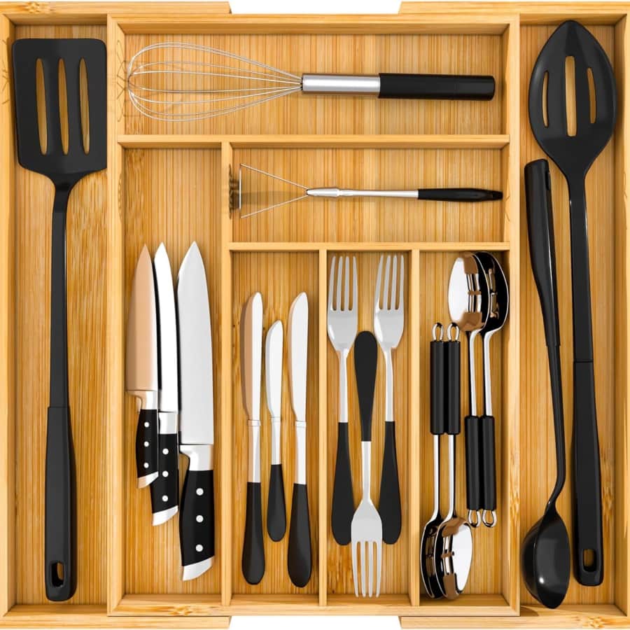 Utopia Kitchen Caddy Expandable Drawer Organizer for $17 Utopia Kitchen Caddy Expandable Drawer Organizer for $17