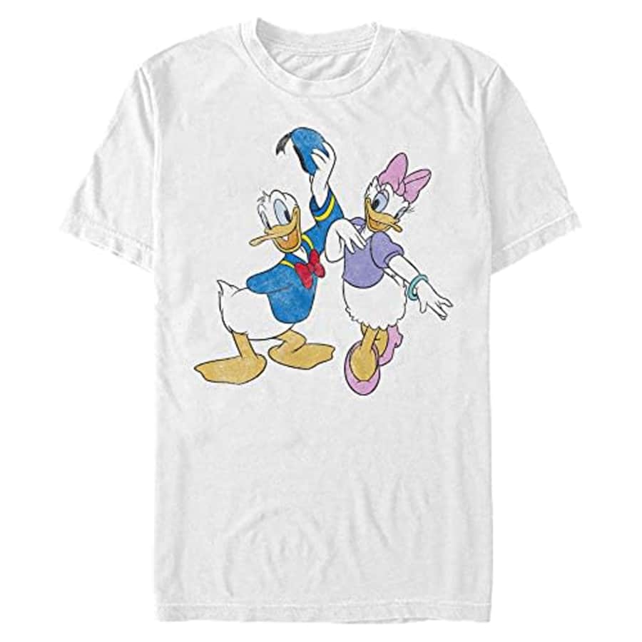 Disney Men's Characters Big Donald Daisy T-Shirt, White, 3X-Large for $11