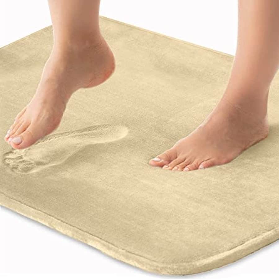 Gorilla Grip Thick Memory Foam Bath Rug, Soft Absorbent Luxury Mats, 42x24 Plush Velvet Topside, for $28