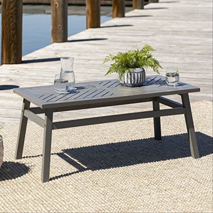Walker Edison Furniture Company Outdoor Patio Wood Chevron Rectangle Coffee Table All Weather for $134 Walker Edison Furniture Company Outdoor Patio Wood Chevron Rectangle Coffee Table All Weather for $134