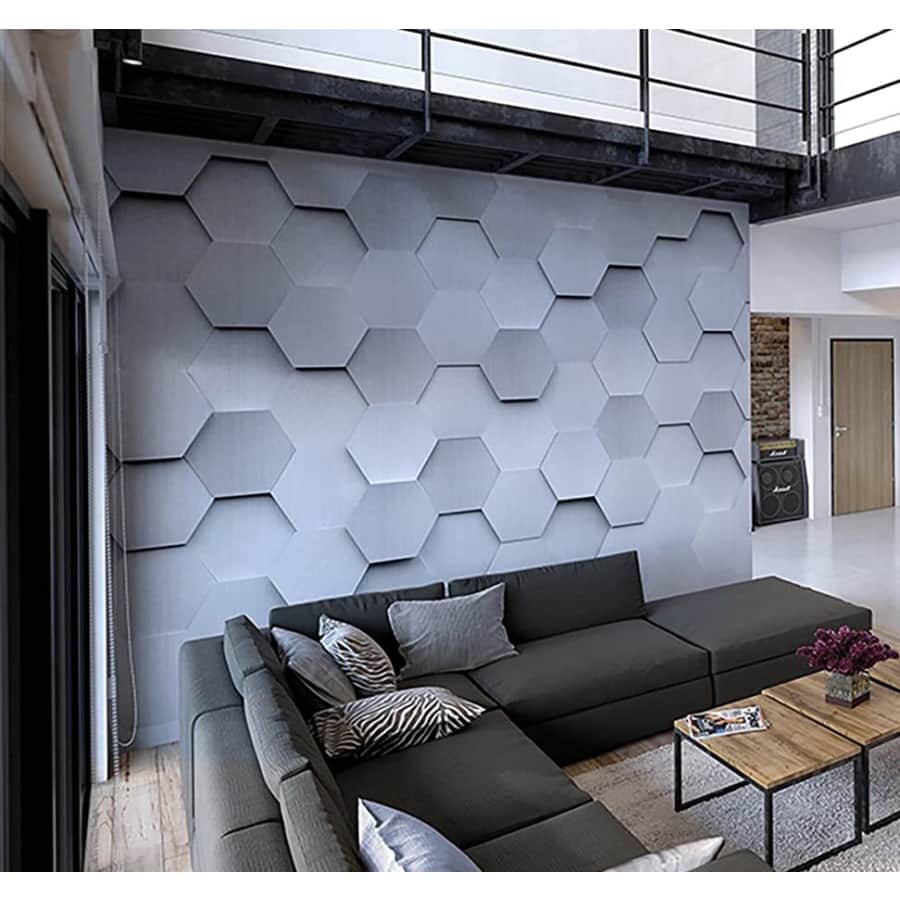OhPopsi 10x8-Foot Metal Hexagons Wall Mural for $68
