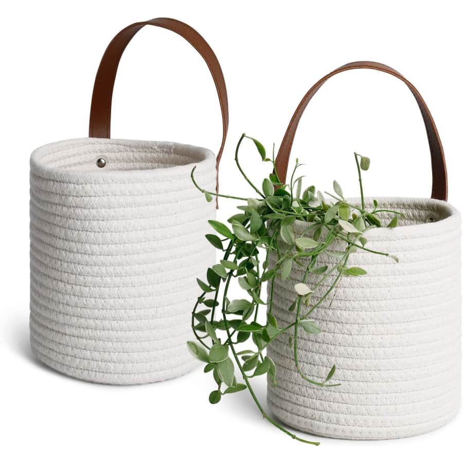 Cotton Rope Woven Hanging Basket 2-Pack for $11 Cotton Rope Woven Hanging Basket 2-Pack for $11