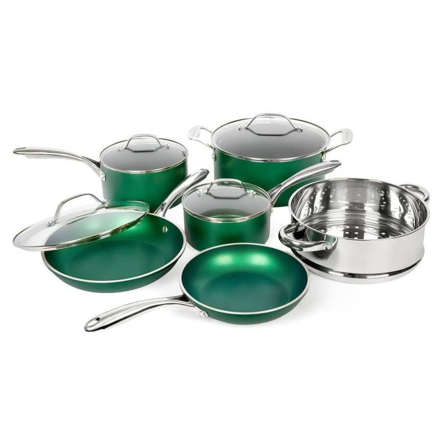 GraniteStone Emerald Aluminum Triple-Layer Nonstick 10-Piece Cookware Set for $80 GraniteStone Emerald Aluminum Triple-Layer Nonstick 10-Piece Cookware Set for $80