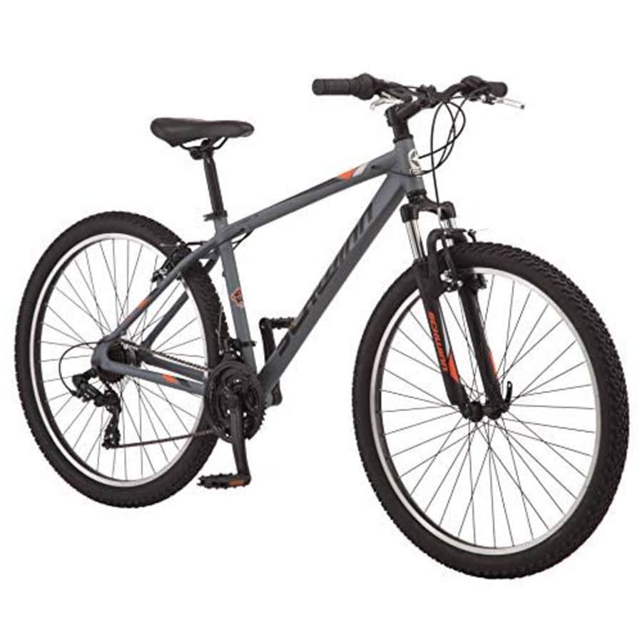 Schwinn High Timber AL Youth/Adult Mountain Bike, Aluminum Frame, 27.5-Inch Wheels, 21-Speed, Grey for $616