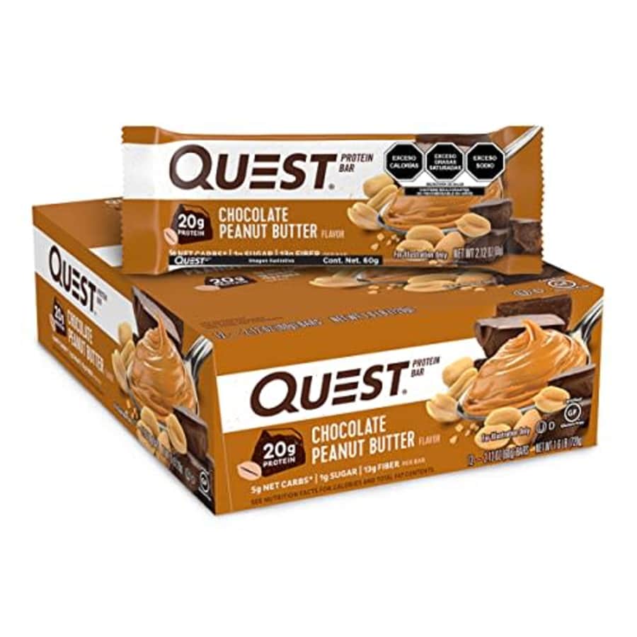 Quest Nutrition Protein Bar, Chocolate Peanut Butter, 2.12 Ounce, 12 Count for $25 Quest Nutrition Protein Bar, Chocolate Peanut Butter, 2.12 Ounce, 12 Count for $25