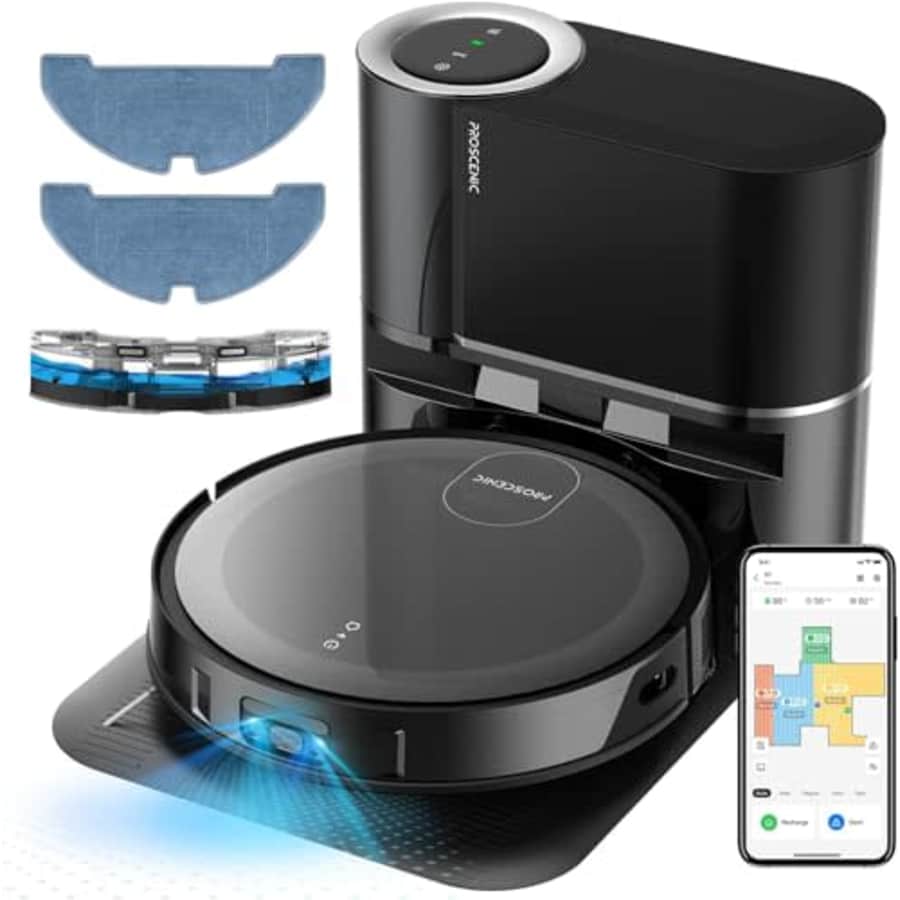 Proscenic Floobot X1 Robot Vacuum Cleaner with Suction Station, Ultrasonic Wiping System, 3000Pa for $340 Proscenic Floobot X1 Robot Vacuum Cleaner with Suction Station, Ultrasonic Wiping System, 3000Pa for $340