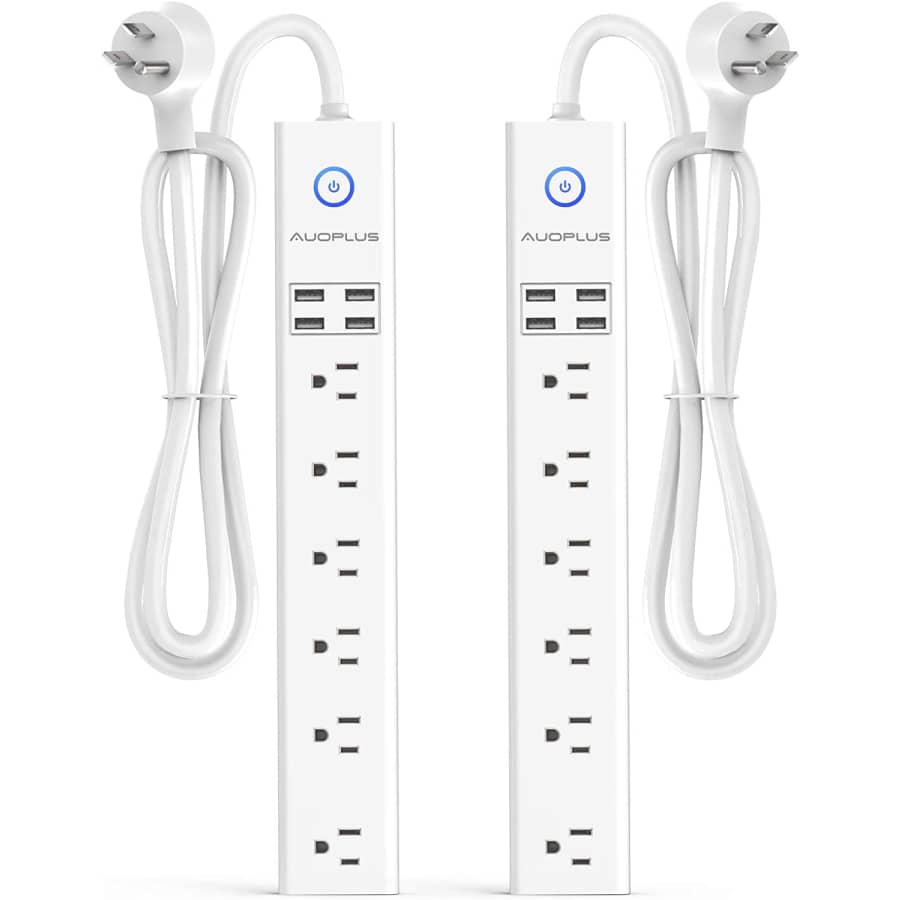 Auoplus 6-Outlet / 4 USB Power Strip 2-Pack for $23 Auoplus 6-Outlet / 4 USB Power Strip 2-Pack for $23