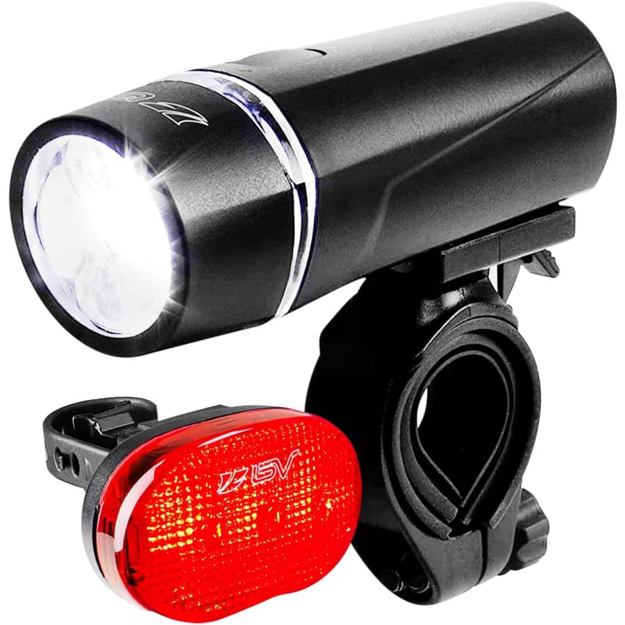 BV LED Bike Headlight w/ 3 LED Rear Bike Lights for $10 BV LED Bike Headlight w/ 3 LED Rear Bike Lights for $10