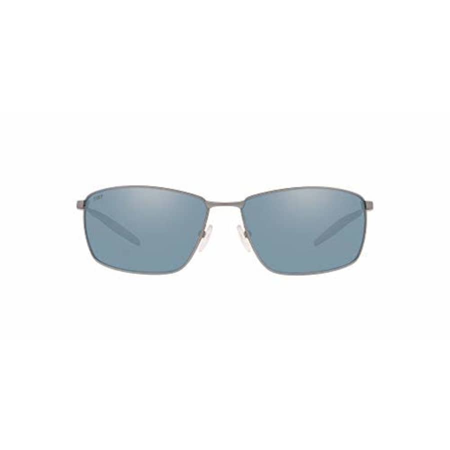 Costa Del Mar Men's Turret Rectangular Sunglasses, Matte Silver/Grey Silver Mirrored Polarized, 63 for $382