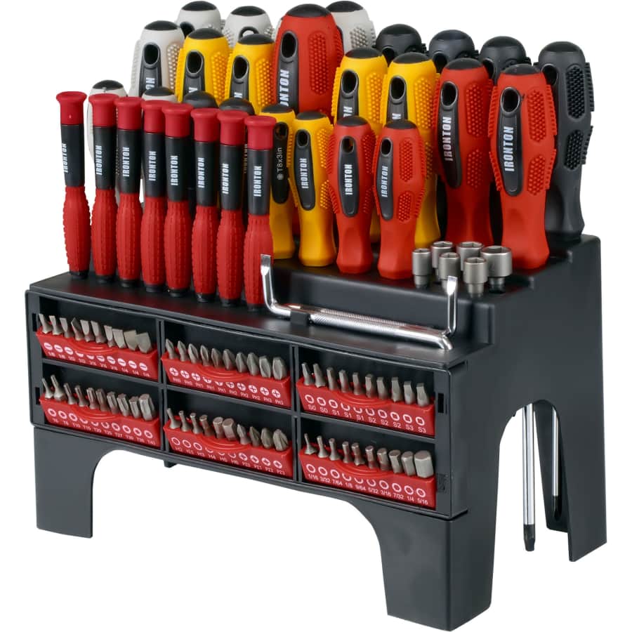 Ironton 100-Piece Screwdriver Set w/ Rack for $23