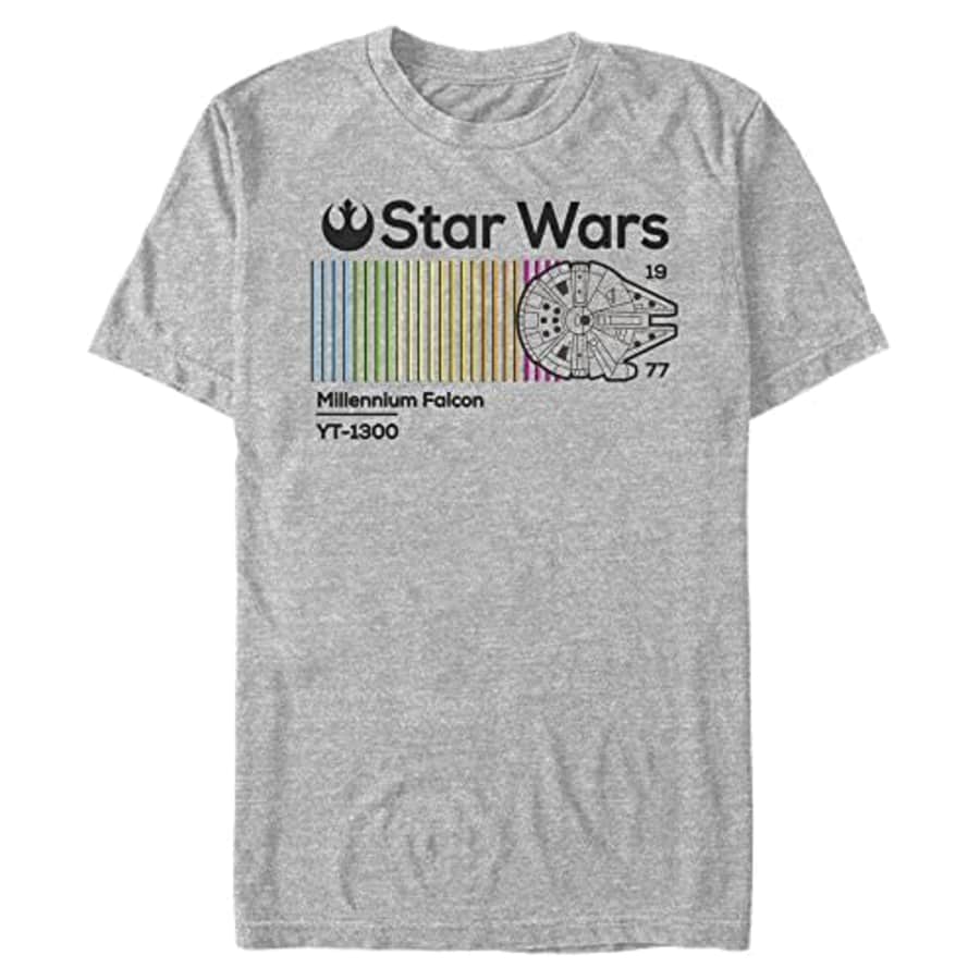 Star Wars Big & Tall Millennium Falcon Colored Men's Tops Short Sleeve Tee Shirt, Athletic Heather, for $11