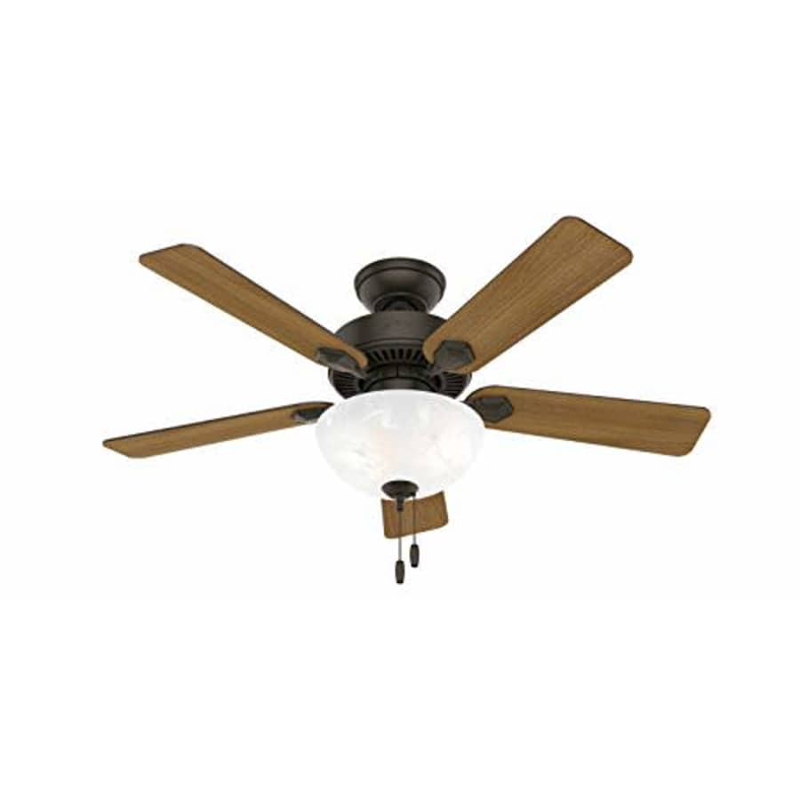 Hunter Fan Hunter Swanson Indoor Ceiling Fan with LED Lights and Pull Chain Control, 44", New Bronze for $96 Hunter Fan Hunter Swanson Indoor Ceiling Fan with LED Lights and Pull Chain Control, 44", New Bronze for $96