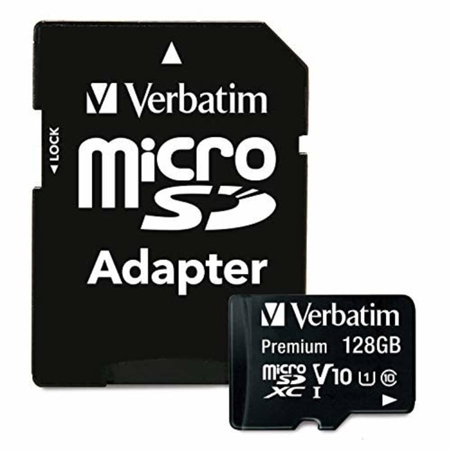 Verbatim 128GB Premium microSDXC Memory Card with Adapter, UHS-I Class 10 for $22