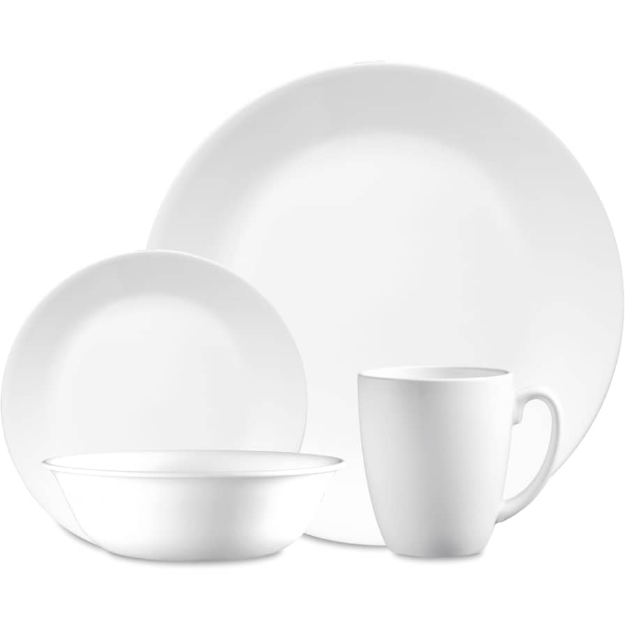Corelle Classic Winter Frost White 16-Piece Dinnerware Set for $32 Corelle Classic Winter Frost White 16-Piece Dinnerware Set for $32