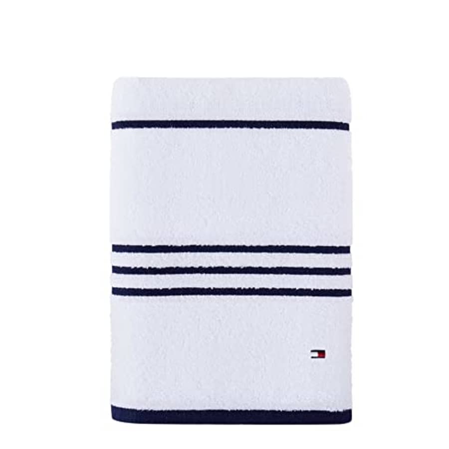 Tommy Hilfiger Modern American Stripe Bath Towel, 30 X 54 Inches, 100% Cotton 574 GSM for $11