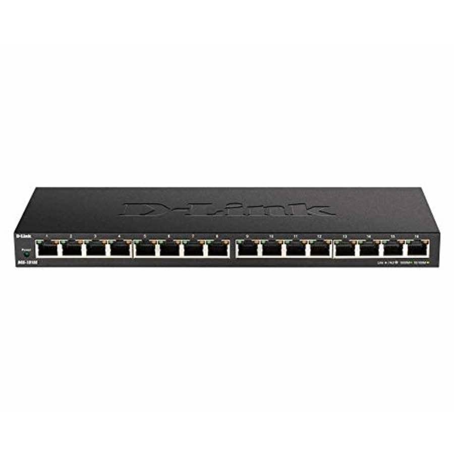 D-Link Ethernet Switch, 16 Port Gigabit Slim Switch Plug and Play, Unmanaged, Metal Housing, Quiet for $60 D-Link Ethernet Switch, 16 Port Gigabit Slim Switch Plug and Play, Unmanaged, Metal Housing, Quiet for $60