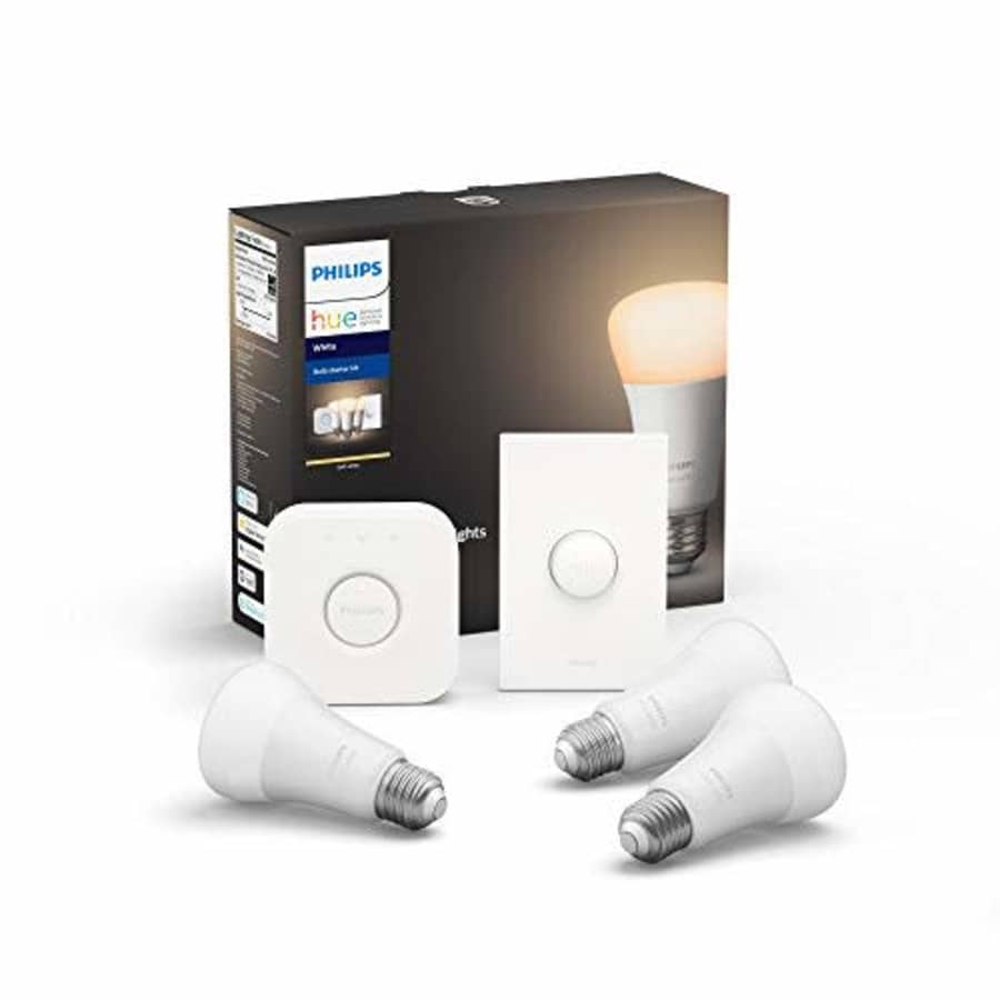 Philips Hue White LED Smart Button Starter Kit, 3 A19 Smart Bulbs, 1 Smart Button & 1 Hue Hub for $68