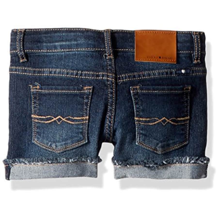 Lucky Brand Girls' Big 5-Pocket Cuffed Stretch Denim Shorts, Riley Barrier wash, 7 for $31