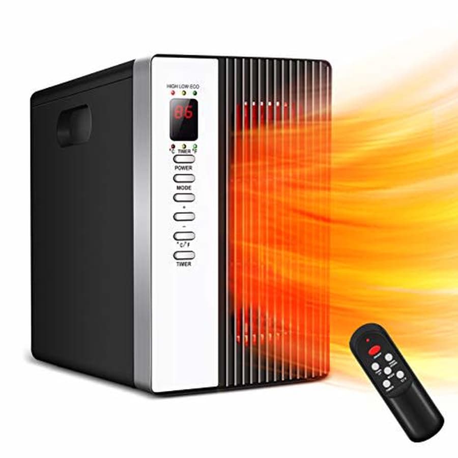 Air Choice Portable Infrared Heater - 1500W Electric Heater with 3 Modes, 12h Timer, Remote Control, Room for $100