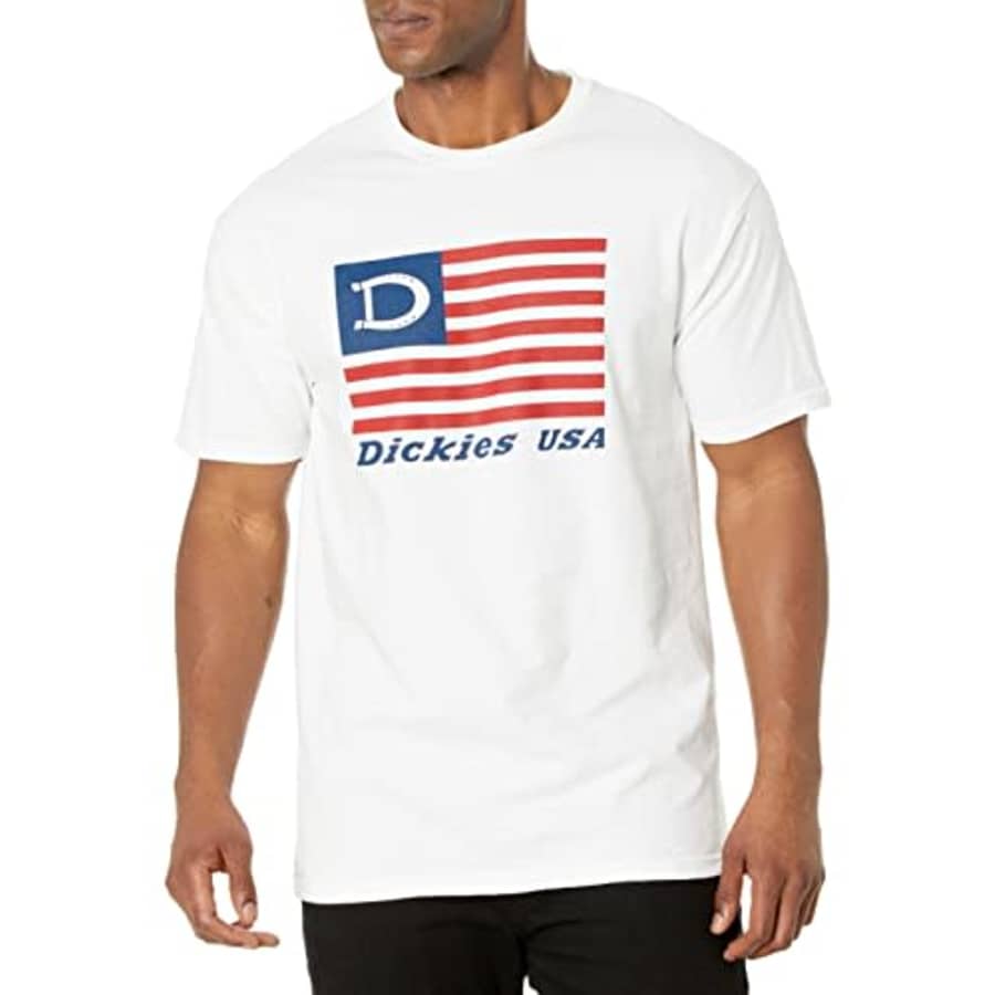 Dickies Men's Patriotic Graphic T-Shirt, White, 2X for $7