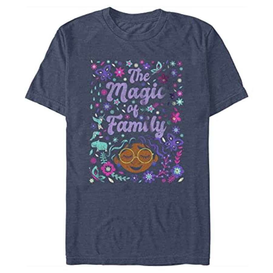 Disney Big & Tall Encanto Magic Men's Tops Short Sleeve Tee Shirt, Navy Blue Heather, X-Large for $9