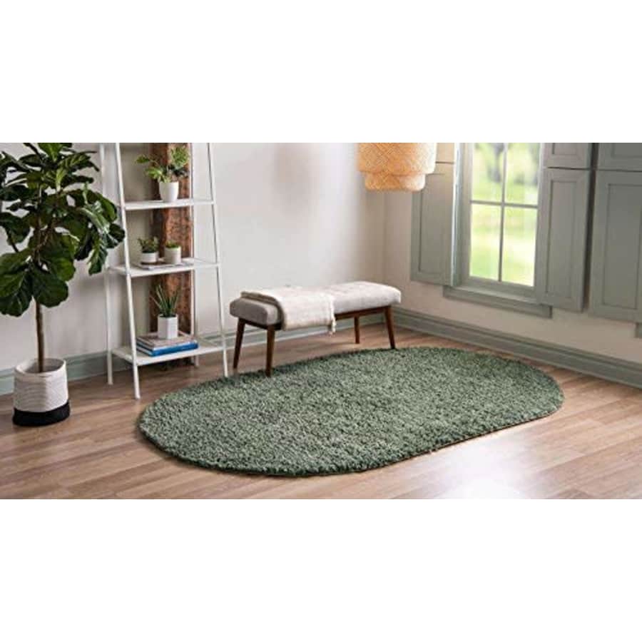Unique Loom Davos Shag Collection Modern Luxuriously Soft & Cozy Shag Area Rug (5' 0 x 8' 0 Oval, for $80