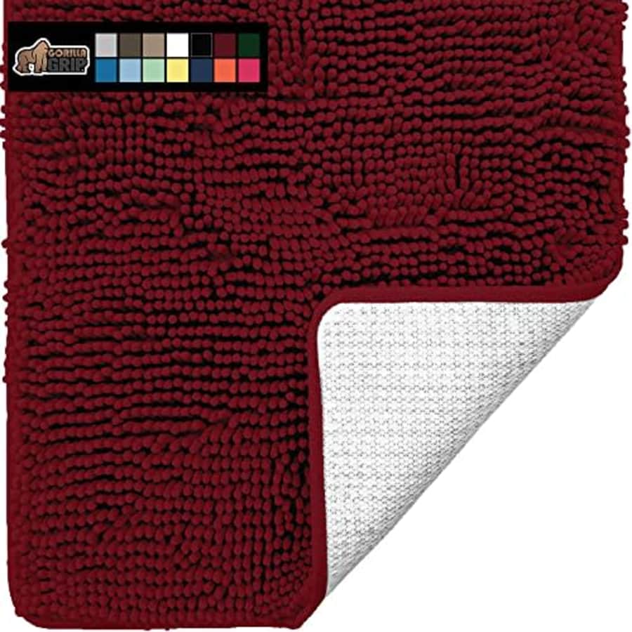 Gorilla Grip Bath Rug, 30x20, Thick Soft Absorbent Chenille Rubber Backing Bathroom Rugs, for $25