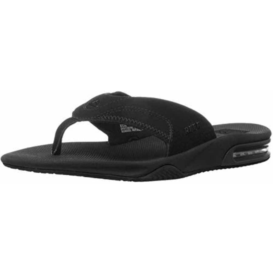 Reef Men's Fanning Flip Flop, ALL BLACK, 7 D-Medium for $55 Reef Men's Fanning Flip Flop, ALL BLACK, 7 D-Medium for $55