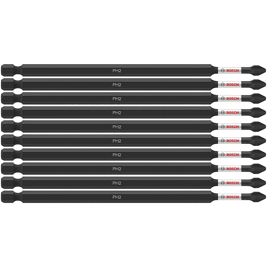 Bosch 6" Phillips #2 Impact Tough Screwdriving Bit 10-Pack for $12