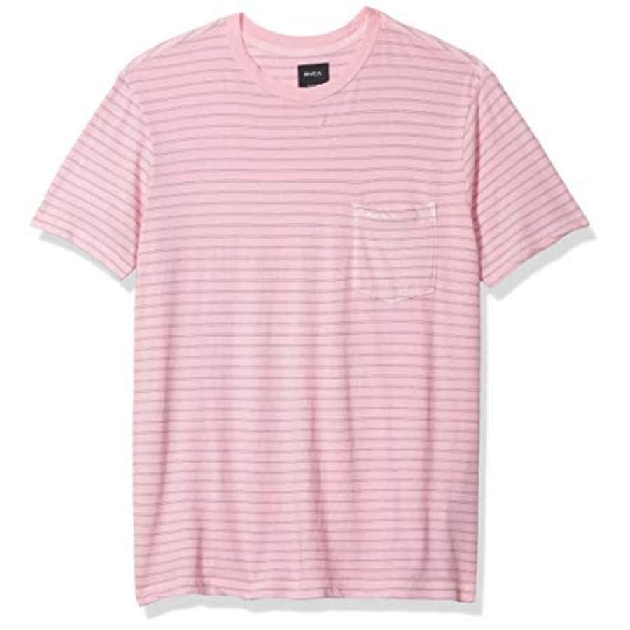 RVCA Men's PTC Stripe Short Sleeve Crew Neck Shirt, Pale Lilac, XX-Large for $24