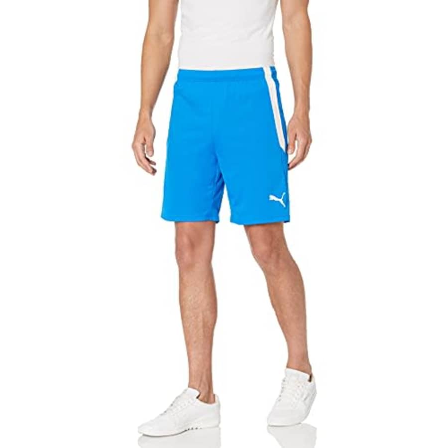 PUMA Men's TeamLIGA Shorts, Electric Blue Lemonade/White, XL for $21