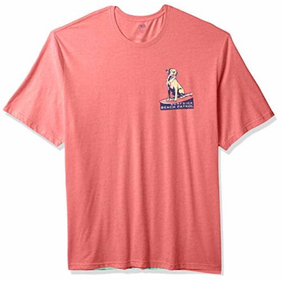 IZOD Men's Big Saltwater Short Sleeve Graphic T-Shirt, Rapture Rose Beach Patrol, XX-Large Tall for $29