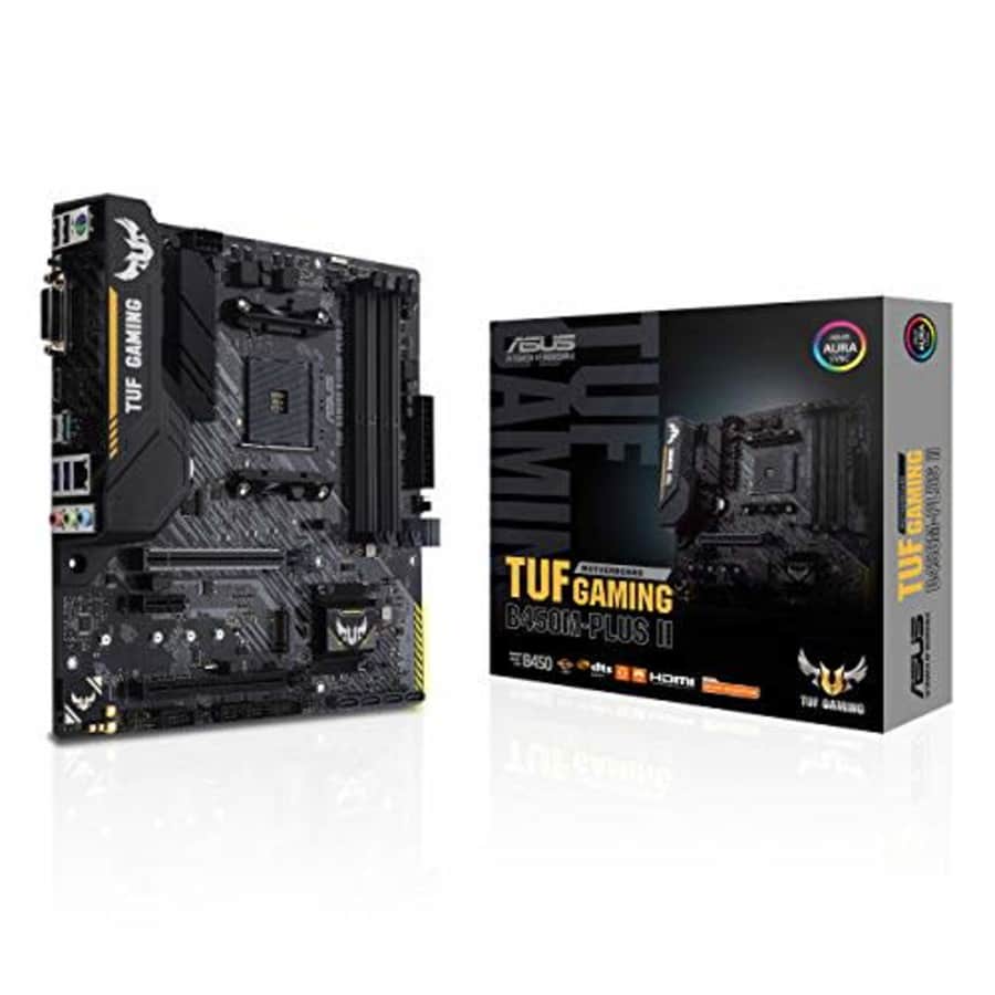 ASUS TUF Gaming B450M-PLUS II AMD AM4 (Ryzen 5000, 3rd Gen Ryzen microATX Gaming Motherboard (DDR4 for $122