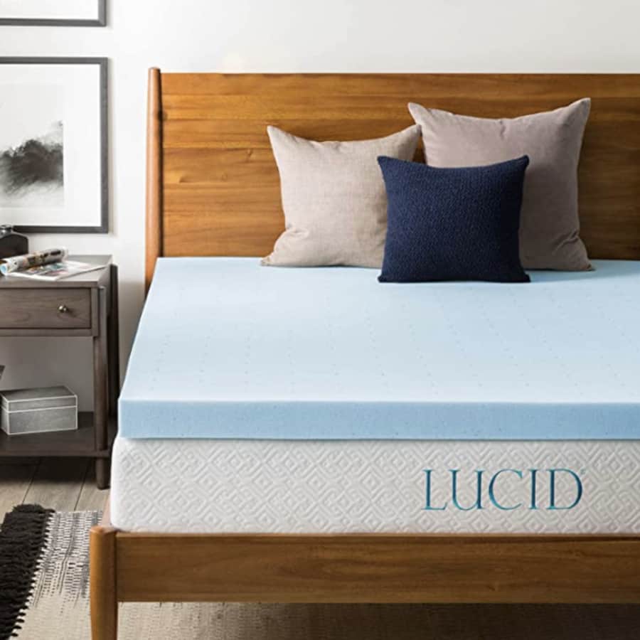 Lucid 3" Queen Gel Mattress Memory Foam Topper for $75 Lucid 3" Queen Gel Mattress Memory Foam Topper for $75