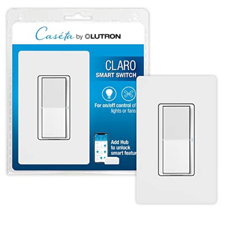 Lutron Claro Smart Switch with Wallplate for Casta Smart Lighting, for On/Off Control of Lights or for $64 Lutron Claro Smart Switch with Wallplate for Casta Smart Lighting, for On/Off Control of Lights or for $64