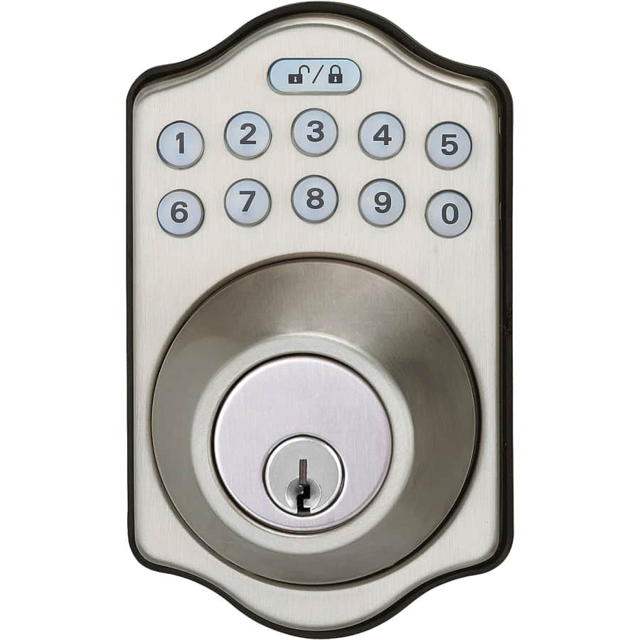 Amazon Basics Traditional Electronic Deadbolt Keypad Lock for $42 Amazon Basics Traditional Electronic Deadbolt Keypad Lock for $42