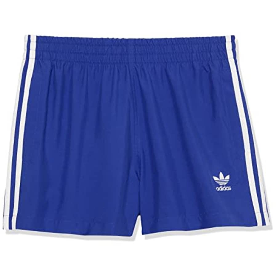 adidas Men's Standard 3-Stripes Swim Shorts, Semi Lucid Blue/White, X-Large for $32