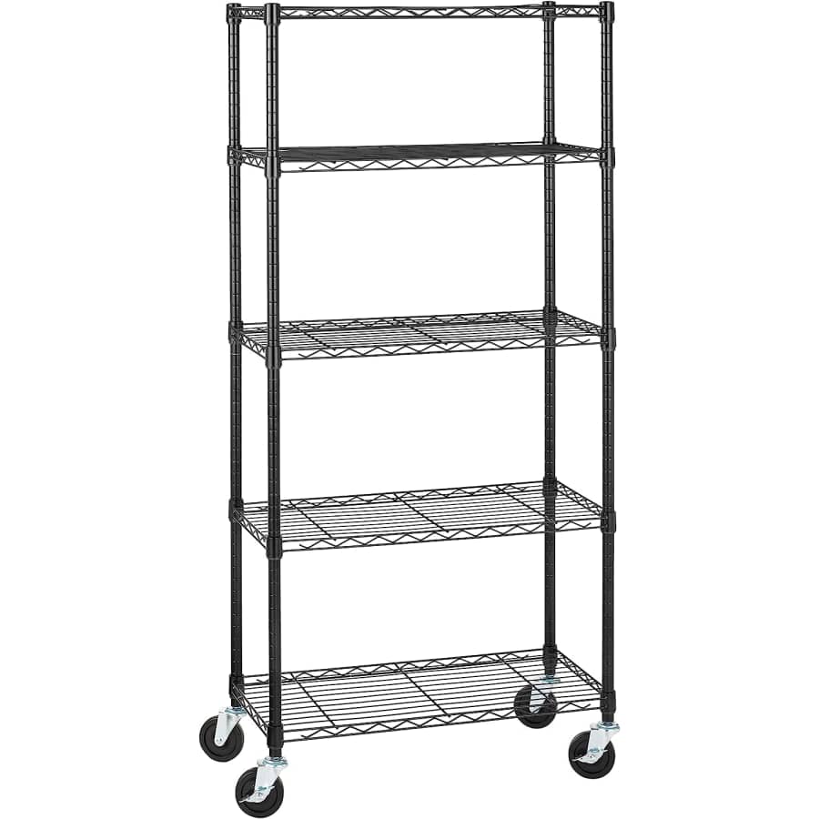Amazon Basics 5-Shelf Adjustable Heavy Duty Storage Shelving Unit: $52