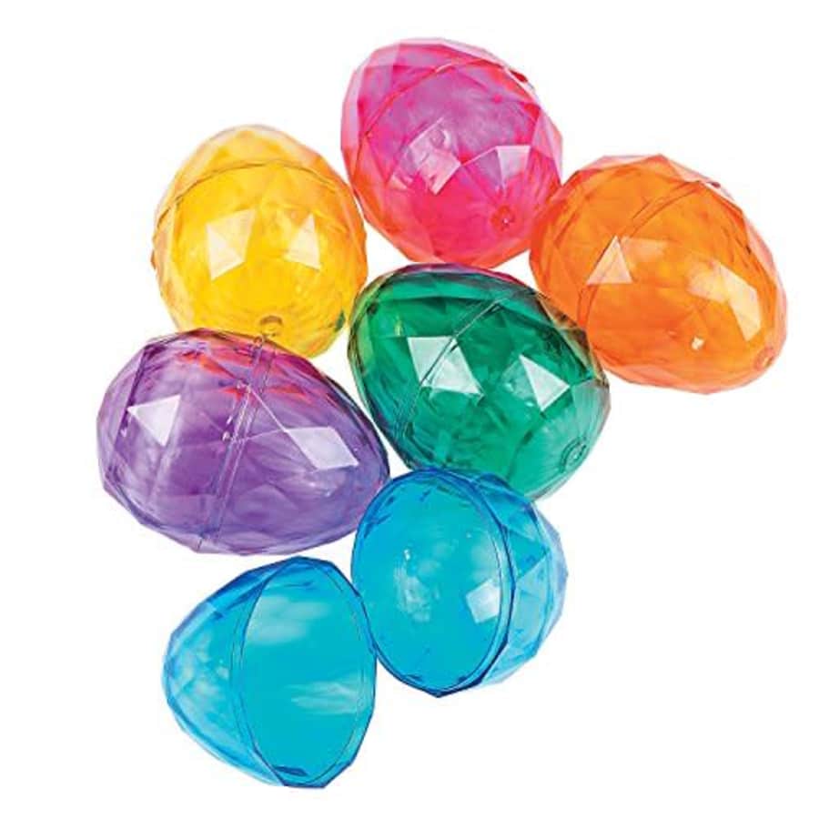 Fun Express Large Diamond Easter Eggs (set of 12) Unique Easter Hunt Party Supplies for $21