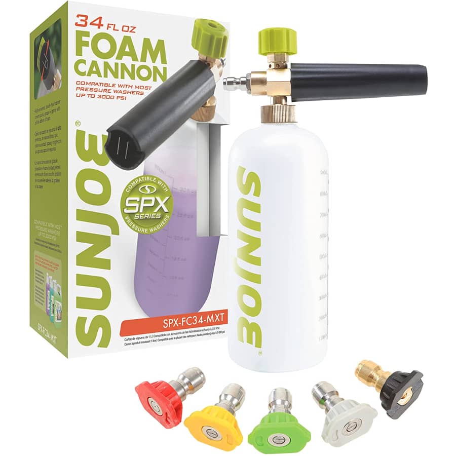 Sun Joe 34-oz. Foam Cannon w/ 5 Nozzle Tips for $12 Sun Joe 34-oz. Foam Cannon w/ 5 Nozzle Tips for $12