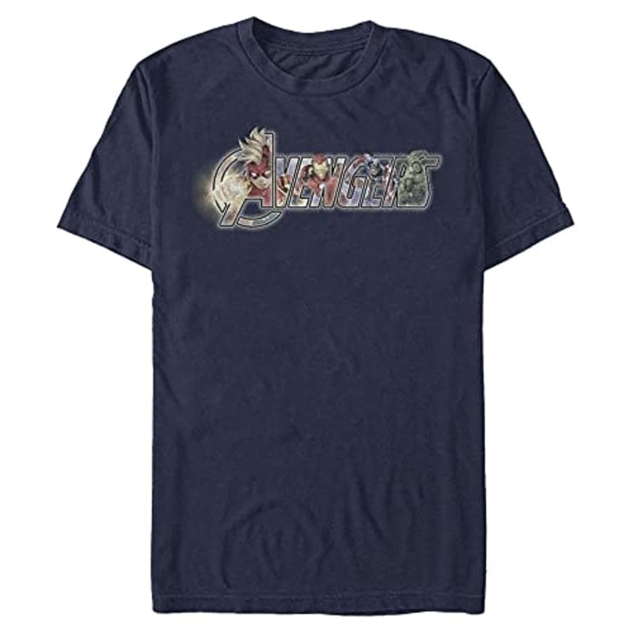 Marvel Men's Universe Avengers Time T-Shirt, Navy Blue, Small for $19