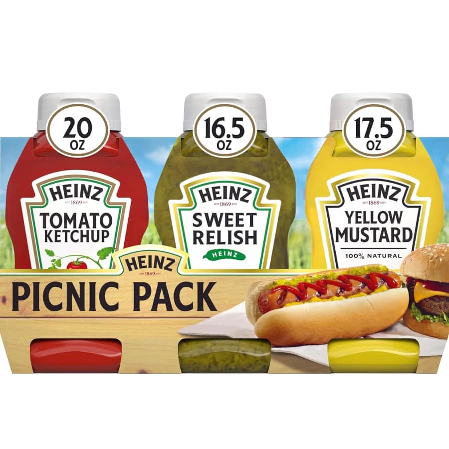 Heinz Tomato Ketchup, Relish, and Mustard Picnic Pack for $5.68 via Sub & Save