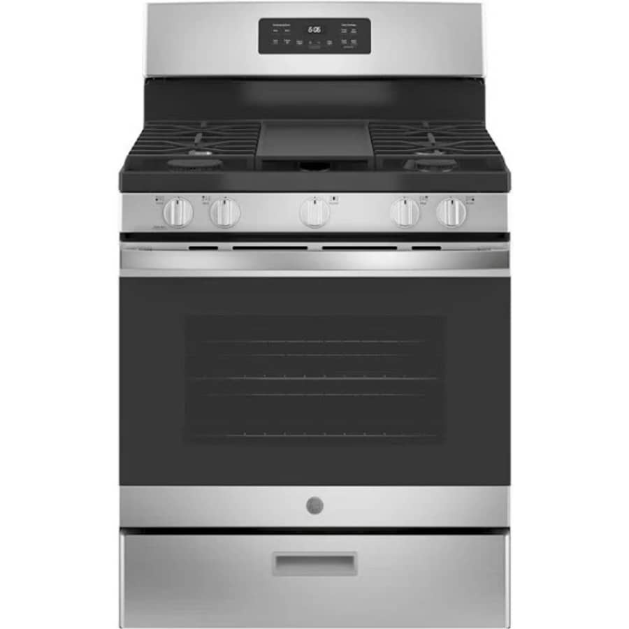 GE 30" 5.0 cu. ft. Freestanding Gas Range for $698 GE 30" 5.0 cu. ft. Freestanding Gas Range for $698
