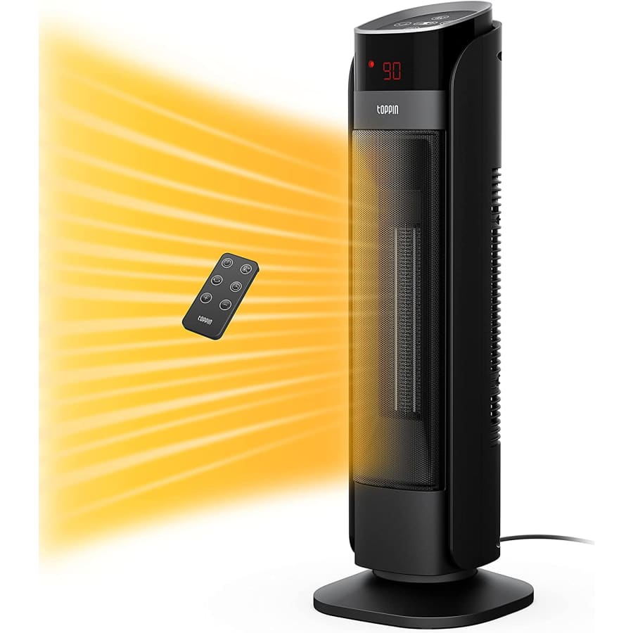 Toppin 1,500W Ceramic Tower Space Heater for $33