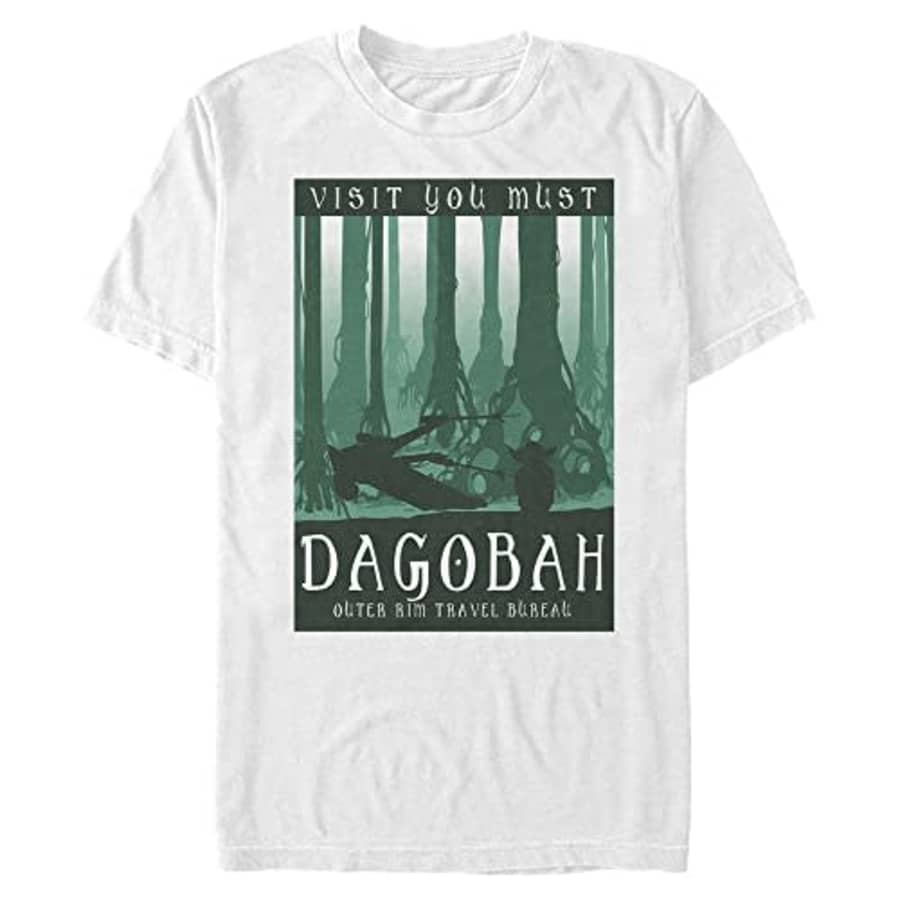 Star Wars Big & Tall Visit Dagobah Men's Tops Short Sleeve Tee Shirt, White, Large for $10 Star Wars Big & Tall Visit Dagobah Men's Tops Short Sleeve Tee Shirt, White, Large for $10