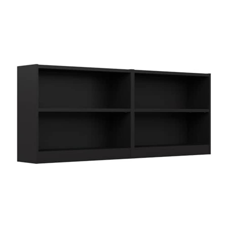 Bush Furniture Universal Small 2 Shelf Bookcase in Black - Set of 2, Matching Storage and Display for $281 Bush Furniture Universal Small 2 Shelf Bookcase in Black - Set of 2, Matching Storage and Display for $281