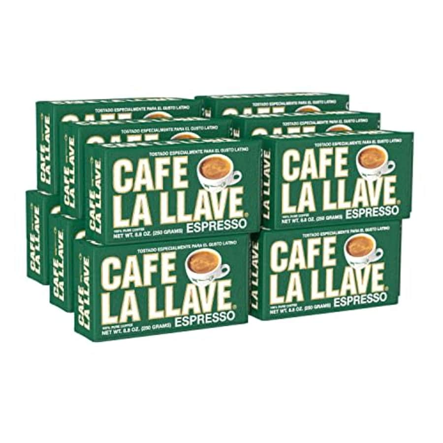 Cafe La Llave Caf La Llave Espresso Dark Roast Coffee, 8.8 Ounce (Pack of 12) for $34 Cafe La Llave Caf La Llave Espresso Dark Roast Coffee, 8.8 Ounce (Pack of 12) for $34